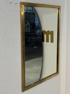 Mid Century Brass Framed Wall Mirror Italy 1950s - 4353663