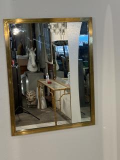 Mid Century Brass Framed Wall Mirror Italy 1950s - 4353664