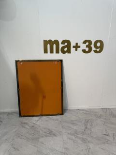 Mid Century Brass Framed Wall Mirror Italy 1950s - 4353665