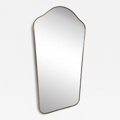 Mid Century Brass Framed Wall Mirror with Curved Silhouette 1960s - 4297051
