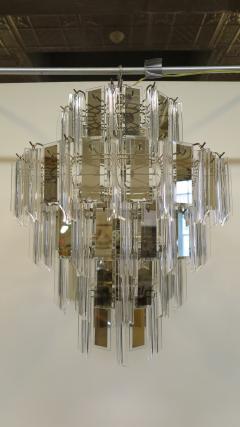 Mid Century Brass Glass and Lucite Chandelier - 767491