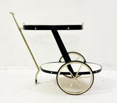 Mid Century Brass Glass and Metal Trolley - 2427607