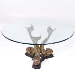 Mid Century Brass Koi Dining Table - 3855490
