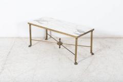 Mid Century Brass Lion Paw Marble Coffee Table - 2423995