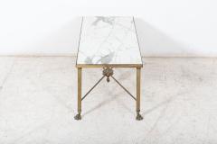 Mid Century Brass Lion Paw Marble Coffee Table - 2424004