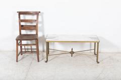 Mid Century Brass Lion Paw Marble Coffee Table - 2424005