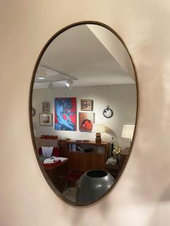 Mid Century Brass Oval Mirror - 2306555