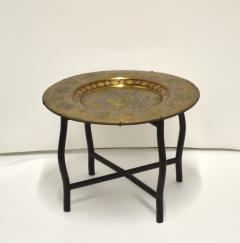 Mid Century Brass Polychrome Tray Top Side Table - 1255479