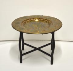 Mid Century Brass Polychrome Tray Top Side Table - 1255482