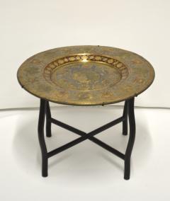 Mid Century Brass Polychrome Tray Top Side Table - 1255483