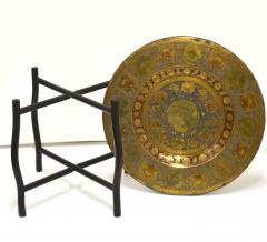 Mid Century Brass Polychrome Tray Top Side Table - 1255497