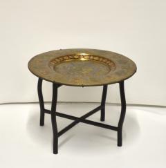 Mid Century Brass Polychrome Tray Top Side Table - 1255499