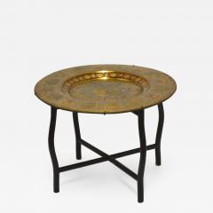 Mid Century Brass Polychrome Tray Top Side Table - 1257165