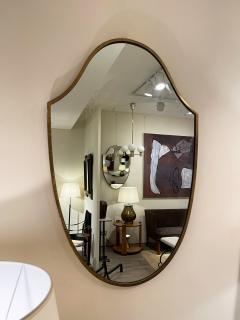 Mid Century Brass Shield Mirror - 2814262