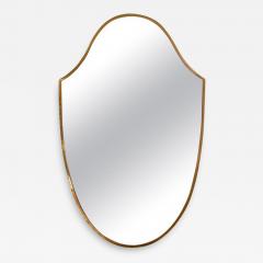 Mid Century Brass Shield Mirror - 2819492