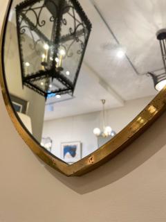 Mid Century Brass Shield Mirror - 2963549