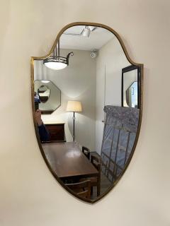 Mid Century Brass Shield Mirror - 2963554