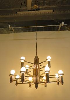 Mid Century Brass Tower Chandelier - 2927947