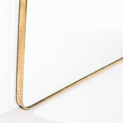 Mid Century Brass Wrapped Tapered Mirror with Rounded Corners - 4162048