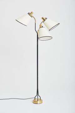 Mid Century Brass and Black Floor Lamp - 2028668