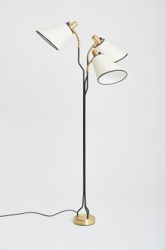 Mid Century Brass and Black Floor Lamp - 2028671