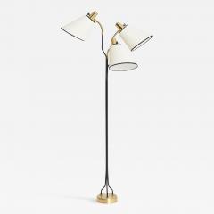 Mid Century Brass and Black Floor Lamp - 2029104