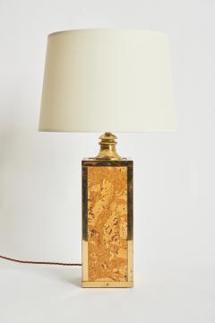 Mid Century Brass and Cork Table Lamp - 2005893