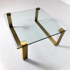 Mid Century Brass and Glass Coffee Table Ronald Schmitt 1970s - 4409871