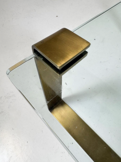Mid Century Brass and Glass Coffee Table Ronald Schmitt 1970s - 4409872