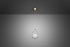 Mid Century Brass and Glass Pendant Lamp Europe 20th Century - 3698814