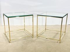 Mid Century Brass and Glass Side End Tables 1960 - 3609542