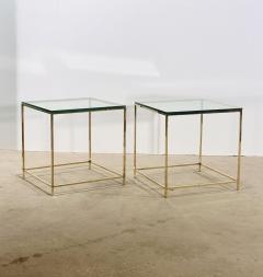 Mid Century Brass and Glass Side End Tables 1960 - 3609543
