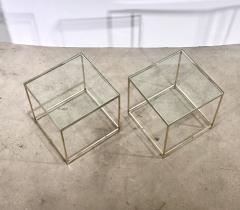 Mid Century Brass and Glass Side End Tables 1960 - 3609544