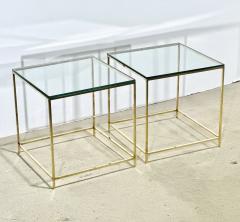 Mid Century Brass and Glass Side End Tables 1960 - 3609545