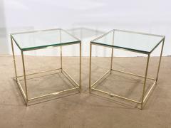 Mid Century Brass and Glass Side End Tables 1960 - 3609548