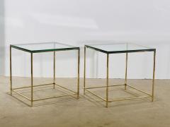 Mid Century Brass and Glass Side End Tables 1960 - 3609549