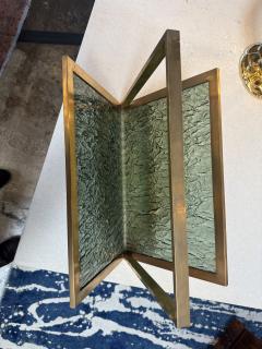 Mid Century Brass and Green Plexiglass Magazine Holder Italy - 4498571
