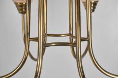 Mid Century Brass and Opal ER 68 6 Chandelier for Itsu Finland ca 1950s - 3520803