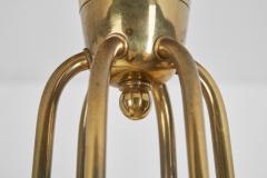Mid Century Brass and Opal ER 68 6 Chandelier for Itsu Finland ca 1950s - 3520806