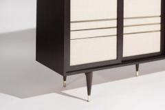 Mid Century Brass and Walnut Credenza C 1950s - 2884554