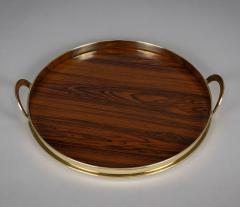 Mid Century Brass and Wood Tray - 4406855