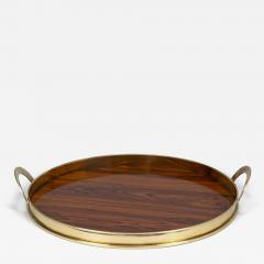 Mid Century Brass and Wood Tray - 4419617