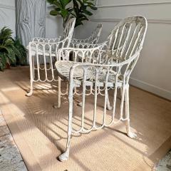 Mid Century Brazilian Faux Bamboo Cast Aluminium Garden Chairs - 3746246