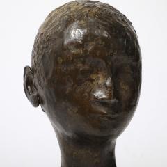 Mid Century Bronze Bust Sculpture on Stone Concrete Base signed Khalil Gibran - 4142148