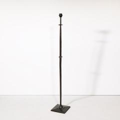 Mid Century Bronze Floor Lamp W Pointed Detailing in the Manner of Giocametti - 3752543