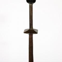 Mid Century Bronze Floor Lamp W Pointed Detailing in the Manner of Giocametti - 3752607