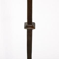 Mid Century Bronze Floor Lamp W Pointed Detailing in the Manner of Giocametti - 3752608