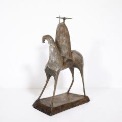 Mid Century Bronze Signed Gloria Ellies Stylized Horseman Sculpture Edition 4 6 - 4745576
