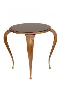 Mid Century Bronzed Metal And Faux Tortoise Table - 4139723