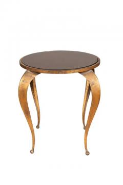 Mid Century Bronzed Metal And Faux Tortoise Table - 4139726